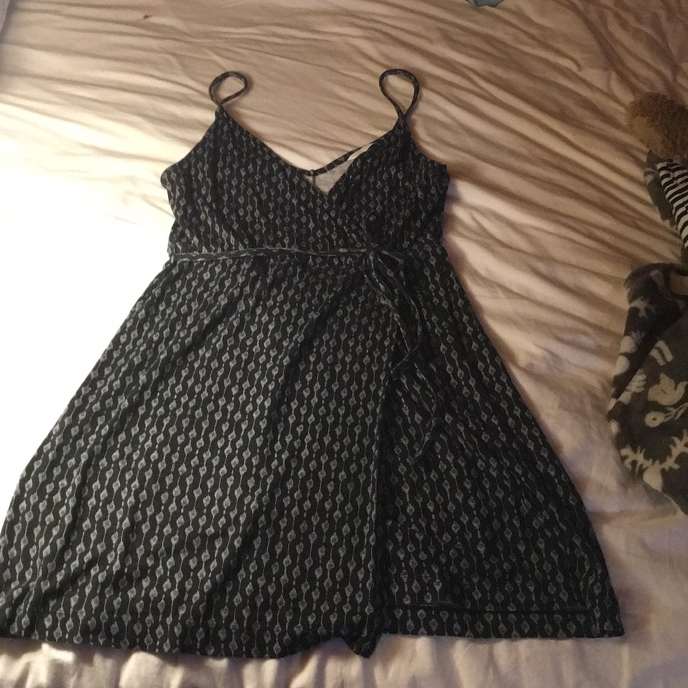 Dark Blue Short Basic Wrap Dress